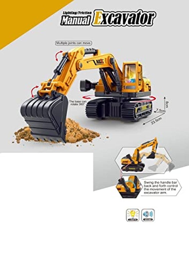 PLUSPOINT Excavator Bulldozer Truck for Kids, Construction Site Beach Sand Toys Engineer Construction Vehicle Movable Claw Digger Trucks Toys for Boys (New Excavator) - Image 5